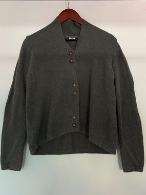 Poetry Charcoal Gray Button-Up Cardigan